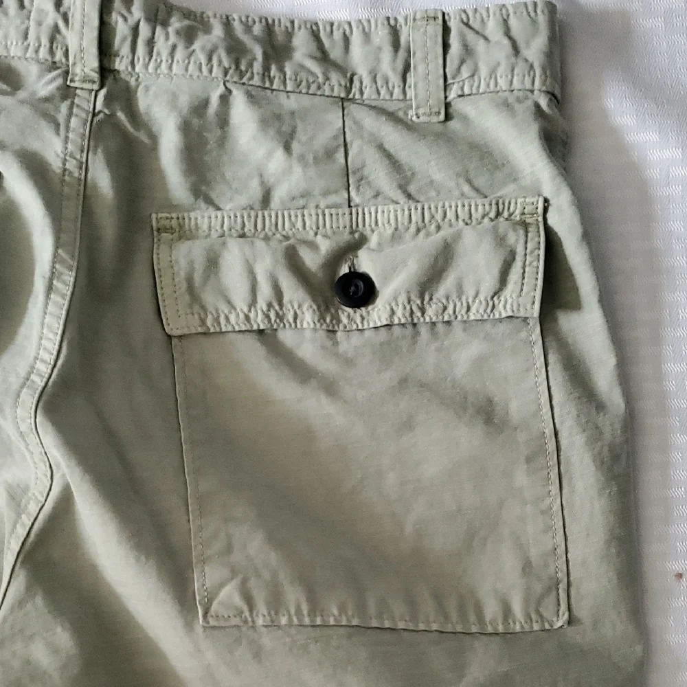 Everlane Green Cropped Organic And Linen Blend Pants with Relaxed Fit Sz 33 - Picture 9 of 12